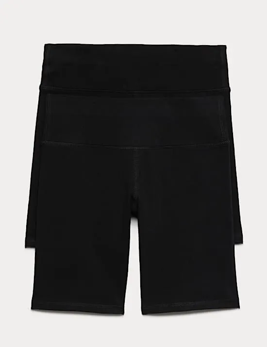 2 Pack Cotton Rich Cycling Shorts (6-16 Years)