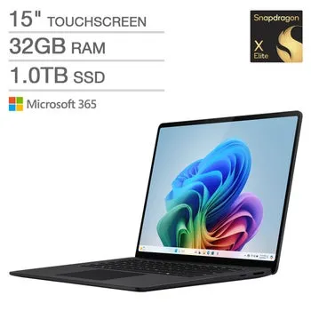 Microsoft Surface Laptop Copilot+ PC 15" PixelSense 2496 x 1664 Touchscreen - Qualcomm Snapdragon X Elite (12 core) Processor - Windows 11 - Graphite