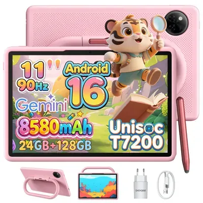 DOOGEE U11Kids 11" Tablet, Android 16,Gemini AI, 24(4+20)GB+128GB/2TB TF, 90Hz,8580mAh,WiFi Tablet für Kind mit Kindgerechte Hülle und Stift