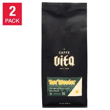 Caffe Vita Coffee Nor'Wester Blend Ground Coffee, Light- Medium Roast, 2 lb. bags, 2-pack