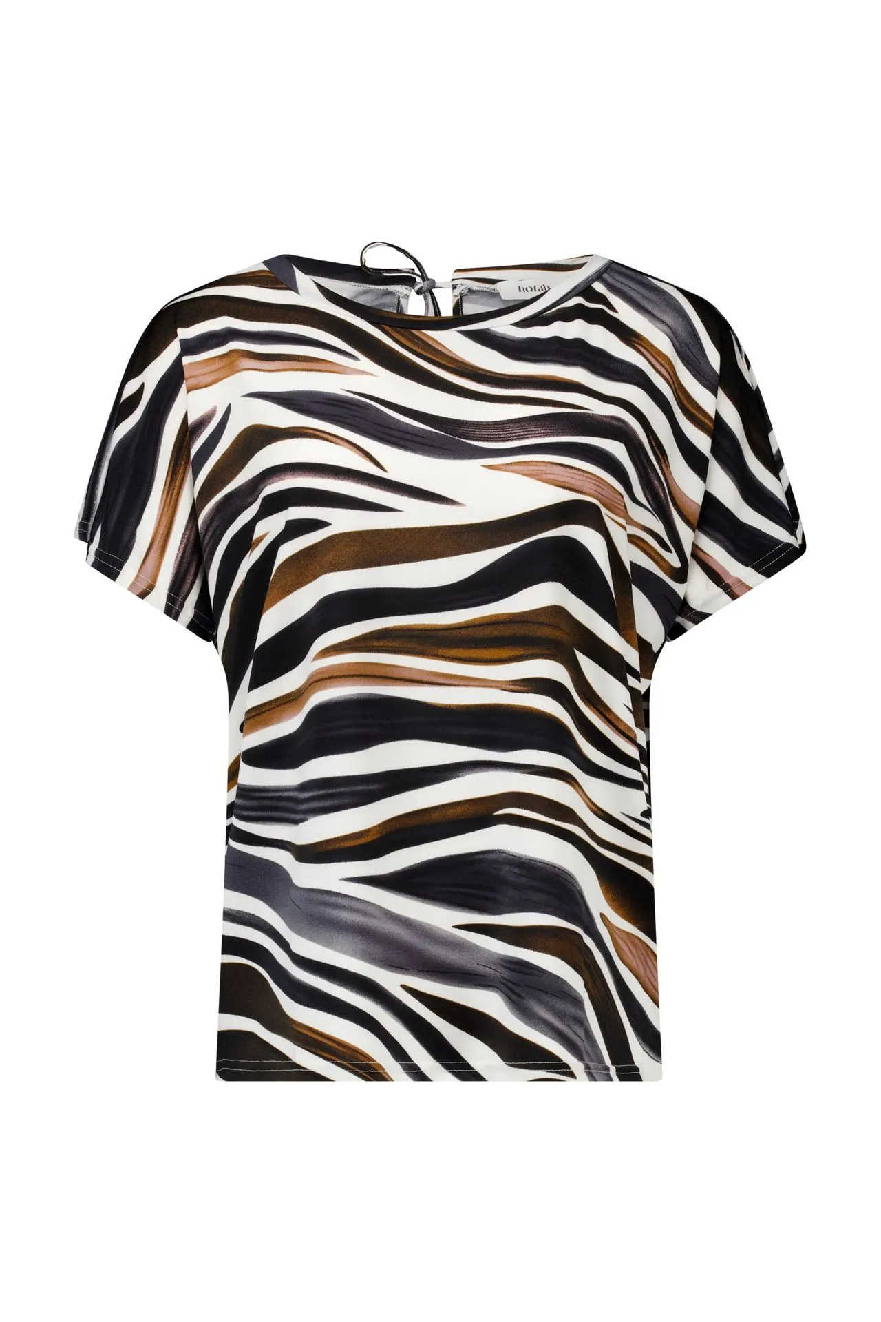 Bruin/zwart shirt met zebraprint