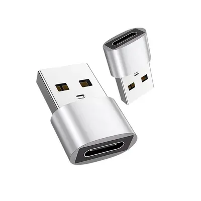 USB-A auf USB-C Adapter – USB-C Adapter für PC, Laptop, Ladeadapter & mehr – Silber