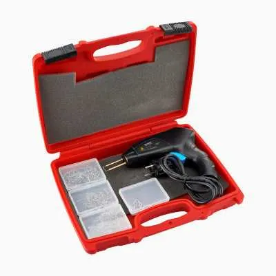 Staple gun for mending plastic