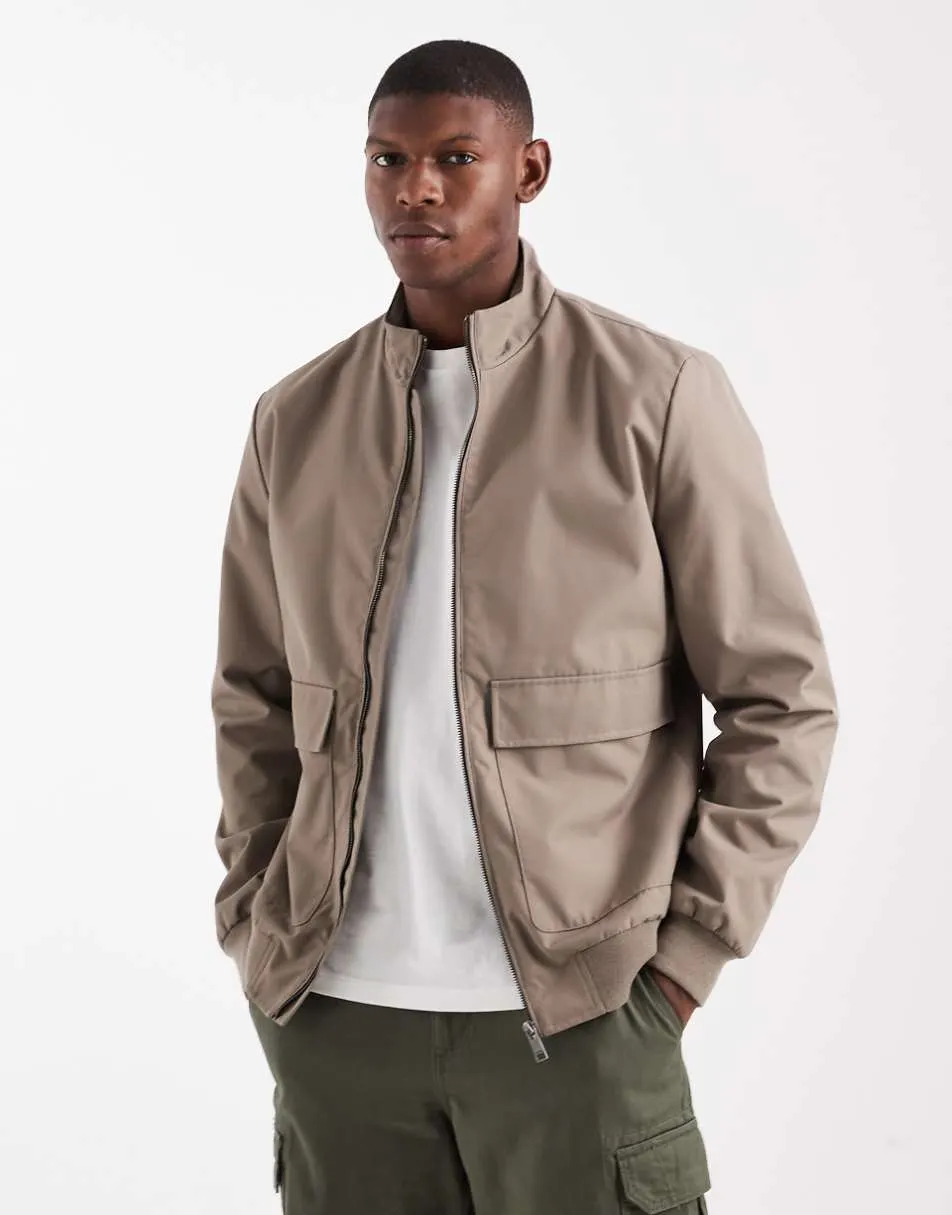 Threadbare harrington jacket in stone