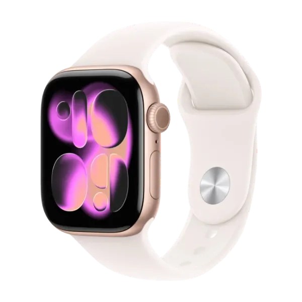 Apple Watch Series 11 GPS 42 mm rosegull aluminum, svak rosa sport band - S/M