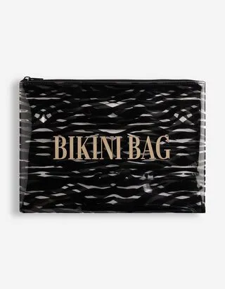 Borsa bikini - Motivo zebrato - Nero