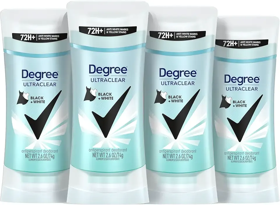 Degree Women's Black+White 4 Count Antiperspirant Balm 2.6 oz - Protects from Deodorant Stains, Fresh Scent, 48H Non-Stop Protection