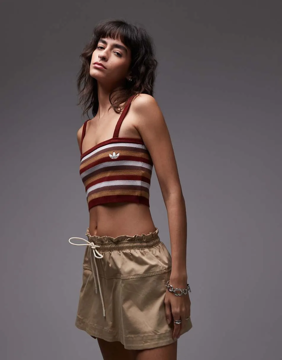 adidas Originals x ASOS knitted vest co-ord in burgundy stripe