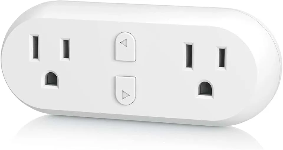 HBN Smart Plug 15A, WiFi&Bluetooth Outlet Extender Dual Socket Plugs Works with Alexa, Google Home Assistant, Remote Control with Timer Function, No Hub Required, ETL Certified, 2.4G WiFi Only