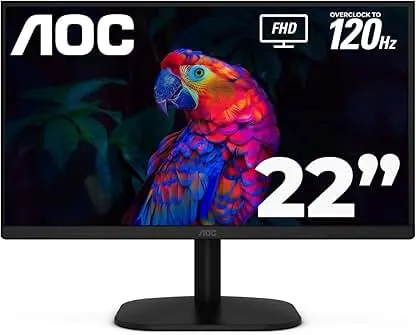 AOC 22B35HM23 22" Full HD (1920 x 1080) 120Hz LED Monitor, Adaptive Sync, VGA & HDMI, Flicker-Free, Low Blue Light, HDR Ready, VESA, Tilt Adjust, Eco-Friendly AOC 22B35HM23 22" Full HD (1920 x 1080) 120Hz LED Mo…