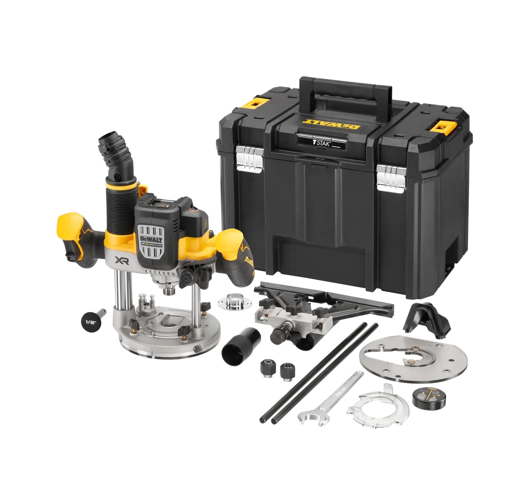 18V XR® 1/2" Børsteløs 70mm håndoverfres (kun verktøy)