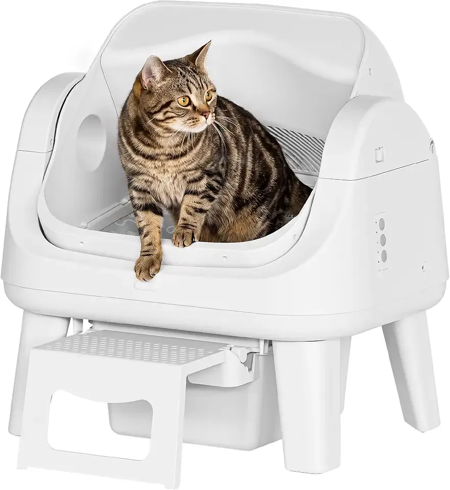 Automatic Cat Litter Box, Self Cleaning Litter Box, Open Top, 3 Buttons
