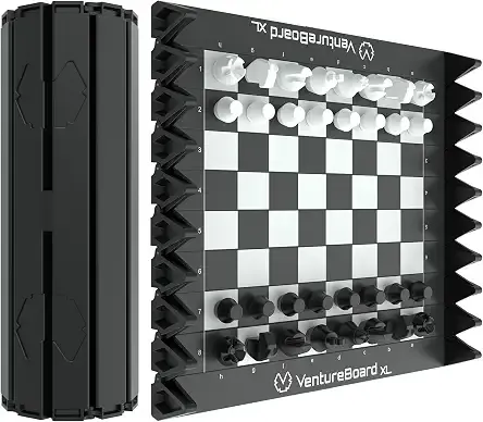 VentureBoard Portable Travel Chess Set, Magnetic, 10 Inches, Foldable