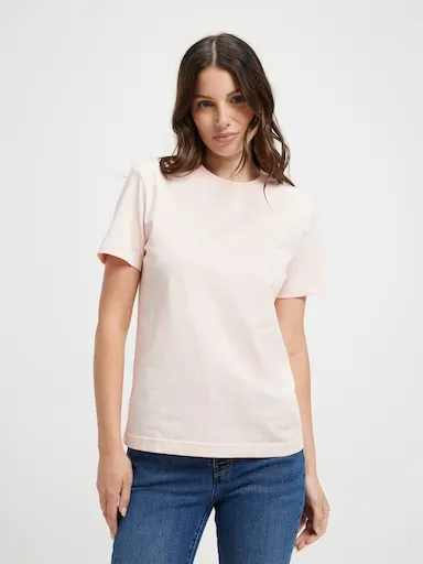 Calvin Klein Archive Jersey Crew Tee In Cloud Pink