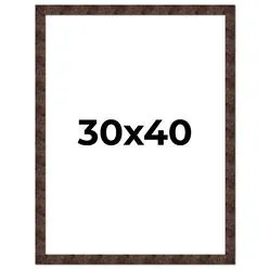 CustomPictureFrames.com 30x40 Frame Brown Burl Real Wood Picture Frame Width 1.625 I...