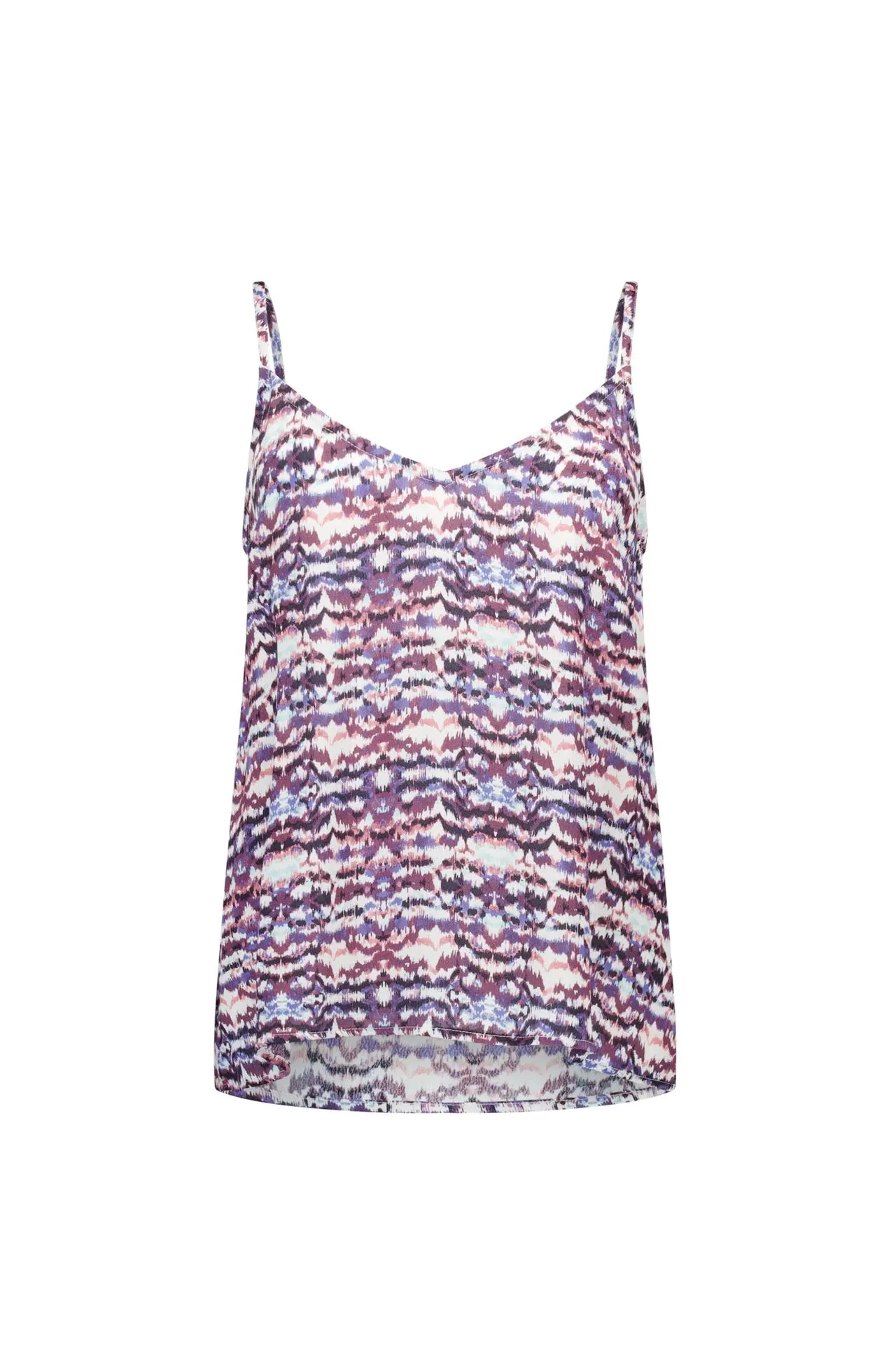 Paarse top met grafische print