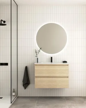 Mueble de baño con lavabo Becco marrón 80x45 cm