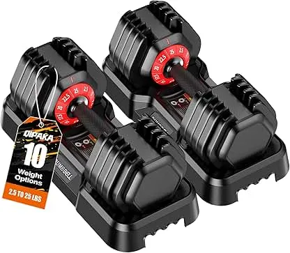 Adjustable Dumbbells Set, 10 in 1/15 in 1 Free Adjustable Wei…