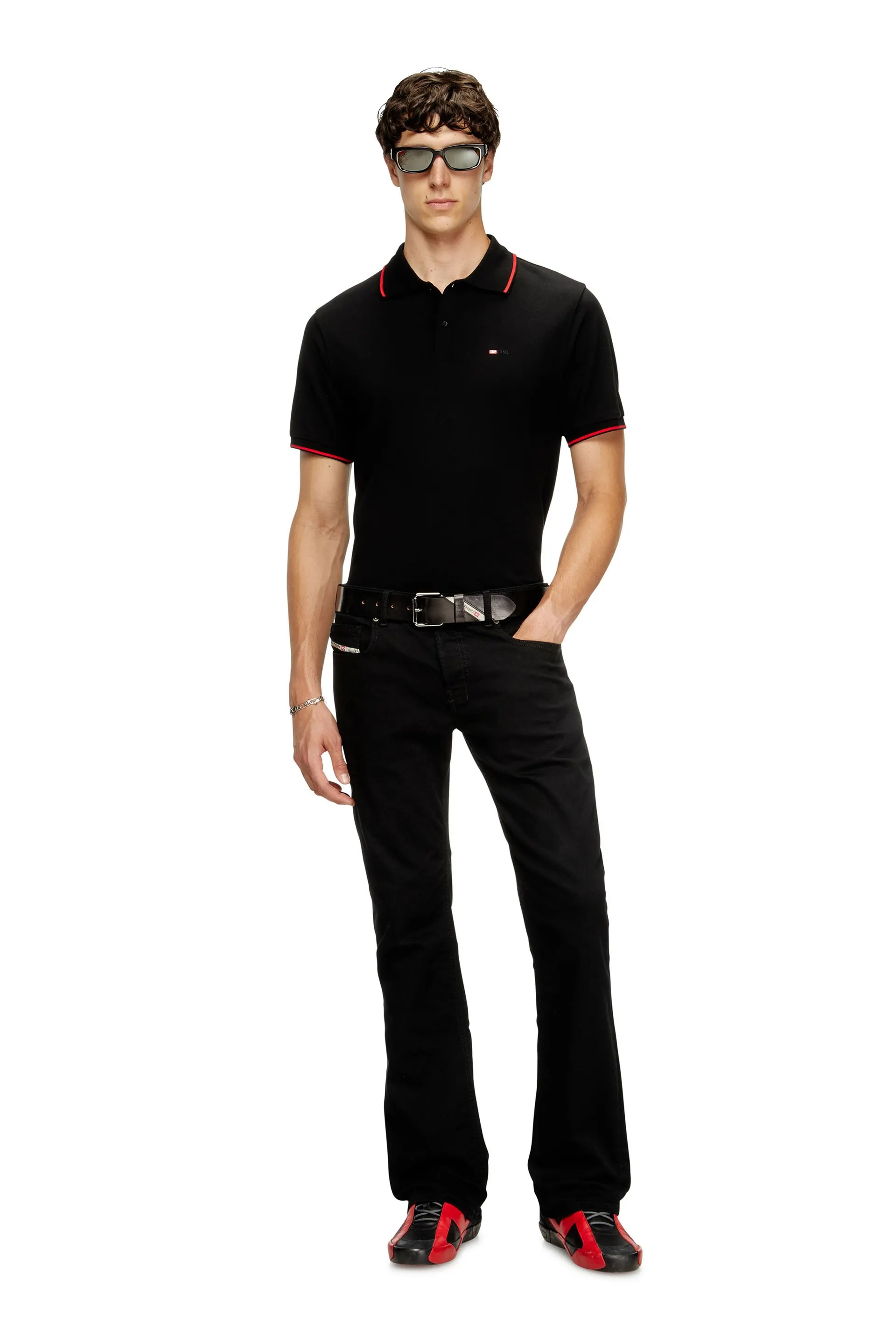 Polo shirt with micro Diesel embroidery