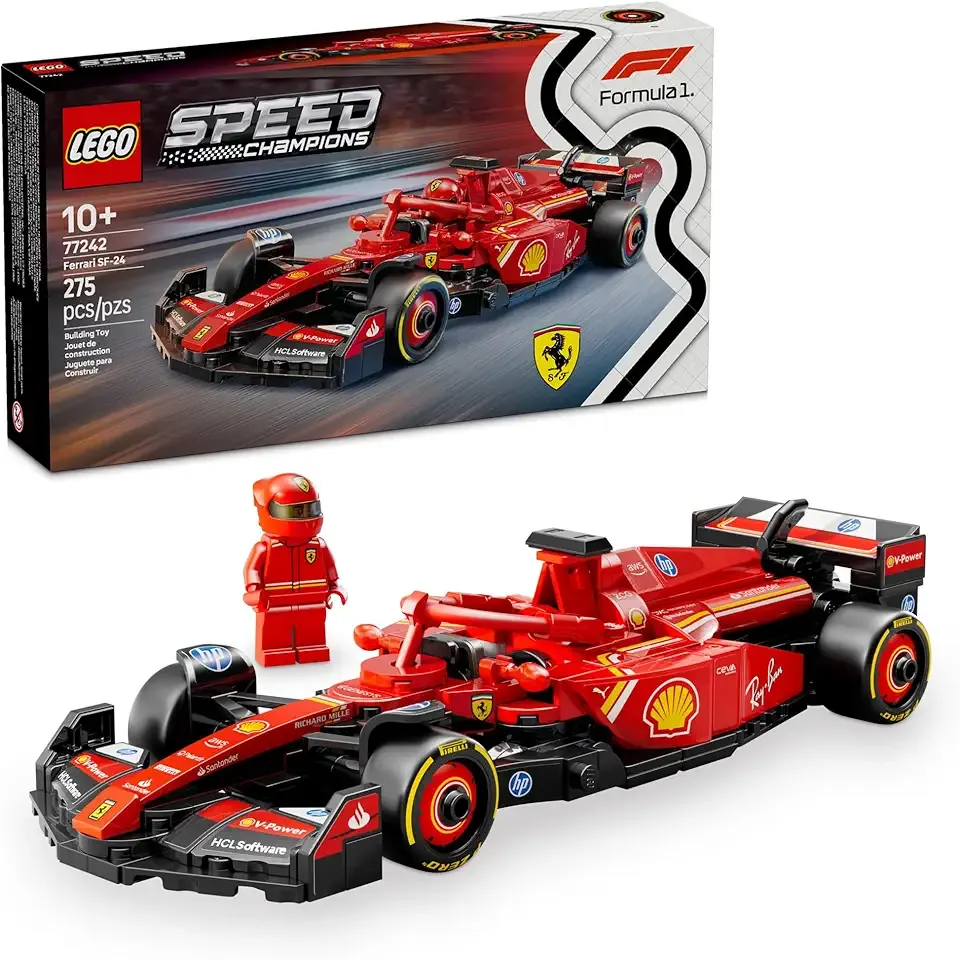 Speed Champions Ferrari SF-24 F1 Race Car Toys - Building Sets for Kids, Boys & Girls, Ages 10+ - Ferrari F1 Model Car Kits for Display or Play - Gift Ideas for Birthdays and Fans - 77242