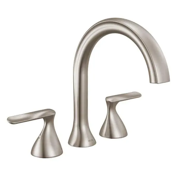 Delta Bonacci 2-Handle Roman Tub Trim in Lumicoat Stainless (Valve Not Included)