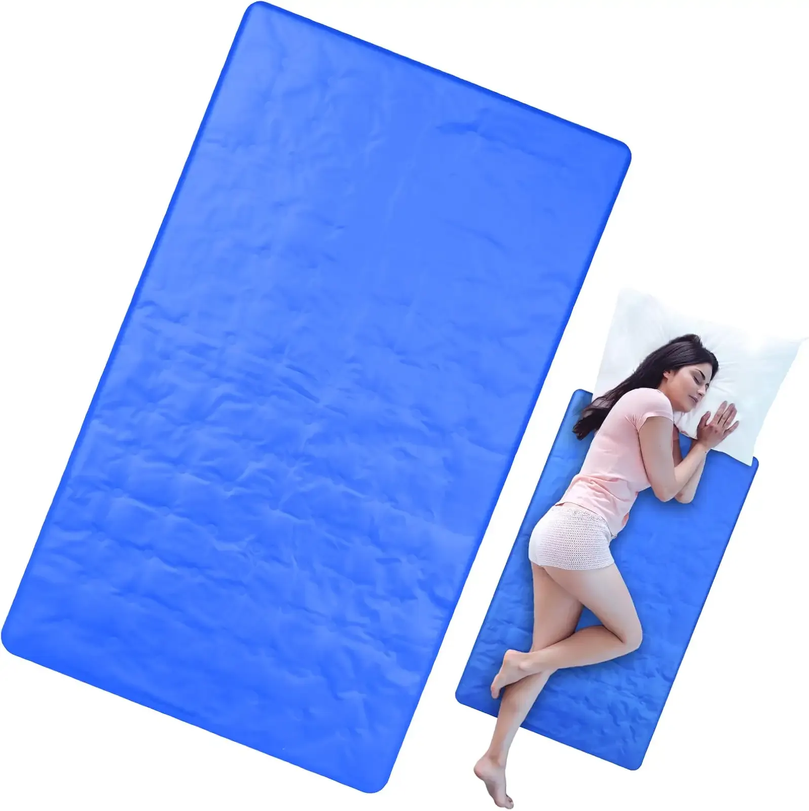 Drydiet Cooling Pad Mat for Bed Cooling Mattress Pad Gel for Sleep, Summer Hot Flashes, Adult, Pets, No Water or Electricity Required(Plain,48 x 28 Inch,Blue)