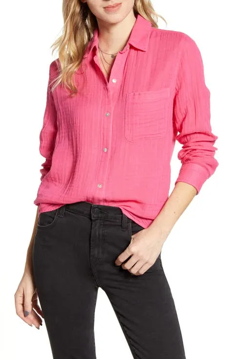 Ellis Cotton Gauze Button-Up Shirt