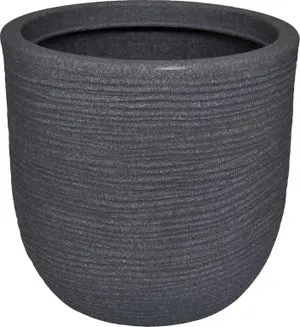 Vaso per piante e fiori SHABBY in polietilene antracite H 34 cm Ø 35 cm