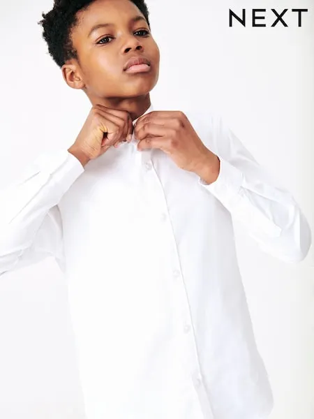 White Plain Single Oxford Shirt (3-16yrs)