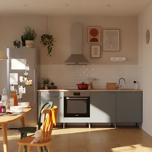 Cocina en kit Eleki gris 4 módulos bajos L.240 x H.87 x P.58 cm
