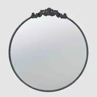 Rembrandt Primrose Round Mirror Black 76cm