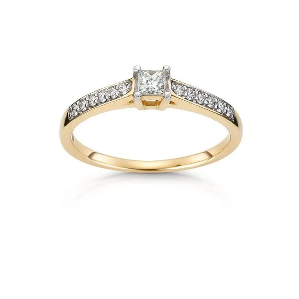 Diamantring 585 Gult Gull 0,25 ct