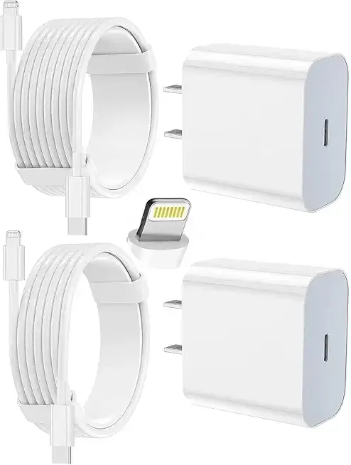 FEEL2NICE iPhone Charger Fast Charging 2 Pack Type C Wall Charger Block with 2 Pack [6FT&10FT] Long USB C to Lightning Cable for iPhone 14/13/12/12 Pro Max/11/Xs Max/XR/X,AirPods Pro