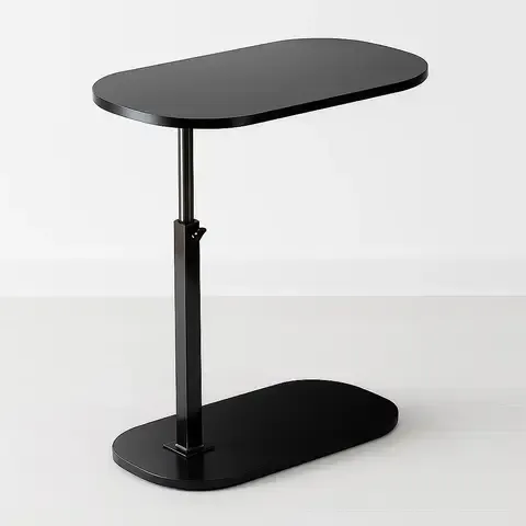 Mesa de Noche Ajustable en C para Cama y Sofá - Negro