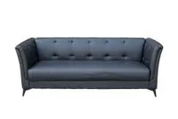 3-Sitzer Sofa in Lederoptik, ca. 213 x 88 x 80 cm - Schwarz
