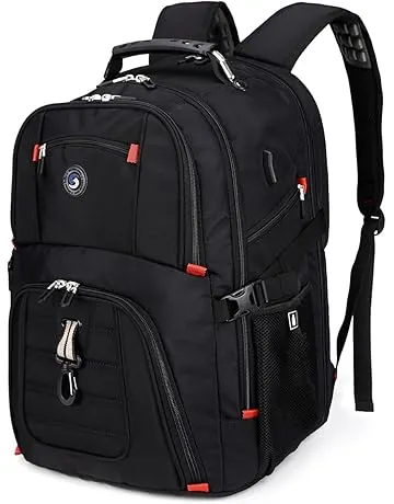 SHRRADOO Extra Large 50L Travel Laptop Backpack with USB Charging Port, College High School Backpack Airline Approved Business Work Bag Fits 17 Inch Computer for Men Women