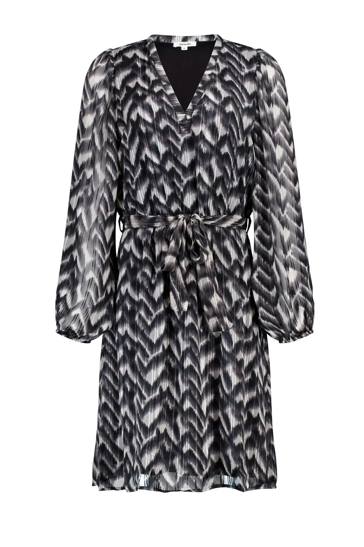Midi jurk met zigzagpatroon
