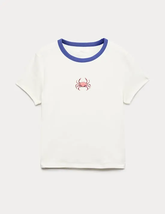 Cotton Rich Crab Graphic T-Shirt (6-16 Yrs)
