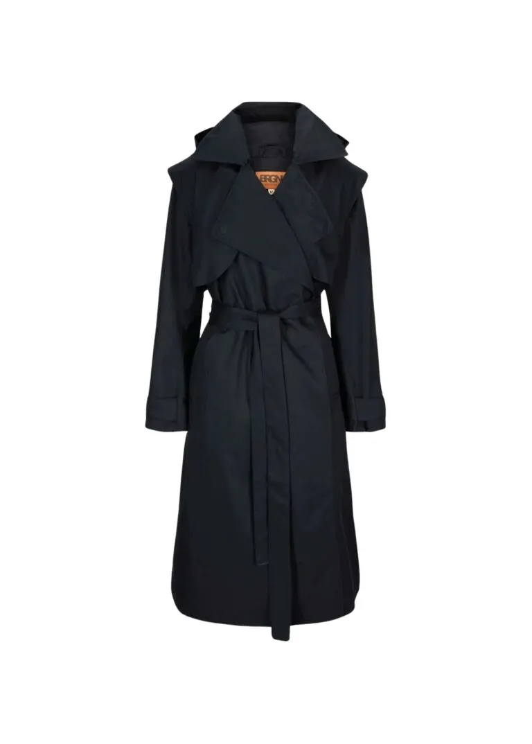 Regndråpe Trench Coat - Sort
