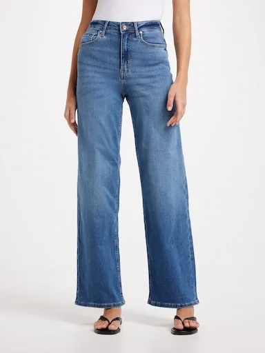 ONLY Madison Blush High Wide Jean In Medium Blue