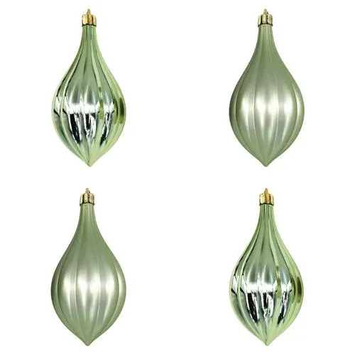 Enchanted Forest® 60mm Light Green Pum-Packin Shatterproof Ornaments - 4 Pack
