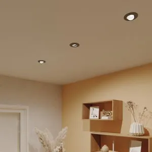 Portafaretto da incasso in alluminio DAVIA GU10 nichel tondo IP23 INSPIRE