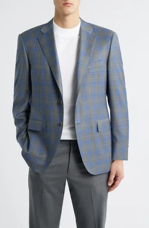 Siena Regular Fit Grey Shadow Check Wool Sport Coat