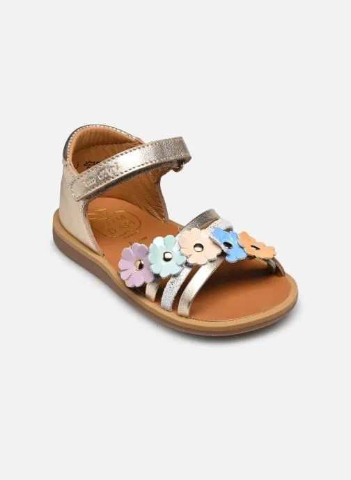 Sandalen POPPY MULTI FLO meisjes goud en brons