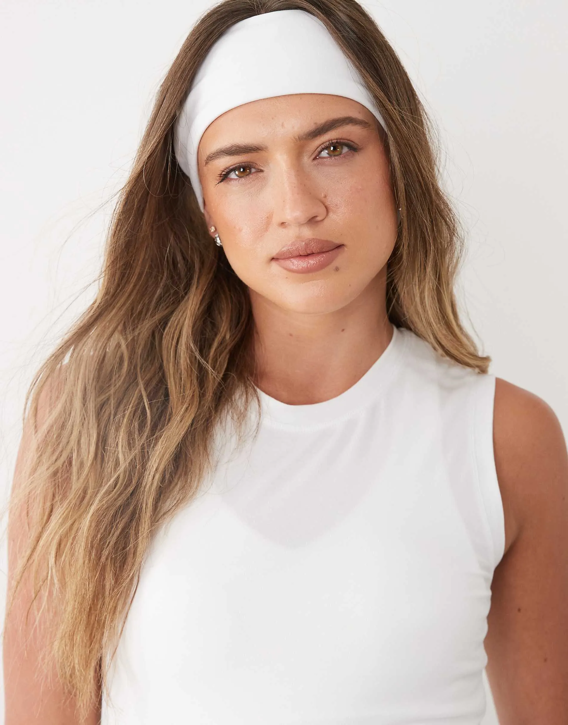 4505 soft touch yoga headband in white