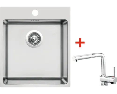 Nerezový dřez s baterií BLOCKER 450 505 x 450 mm + baterie MIX 3 P N100