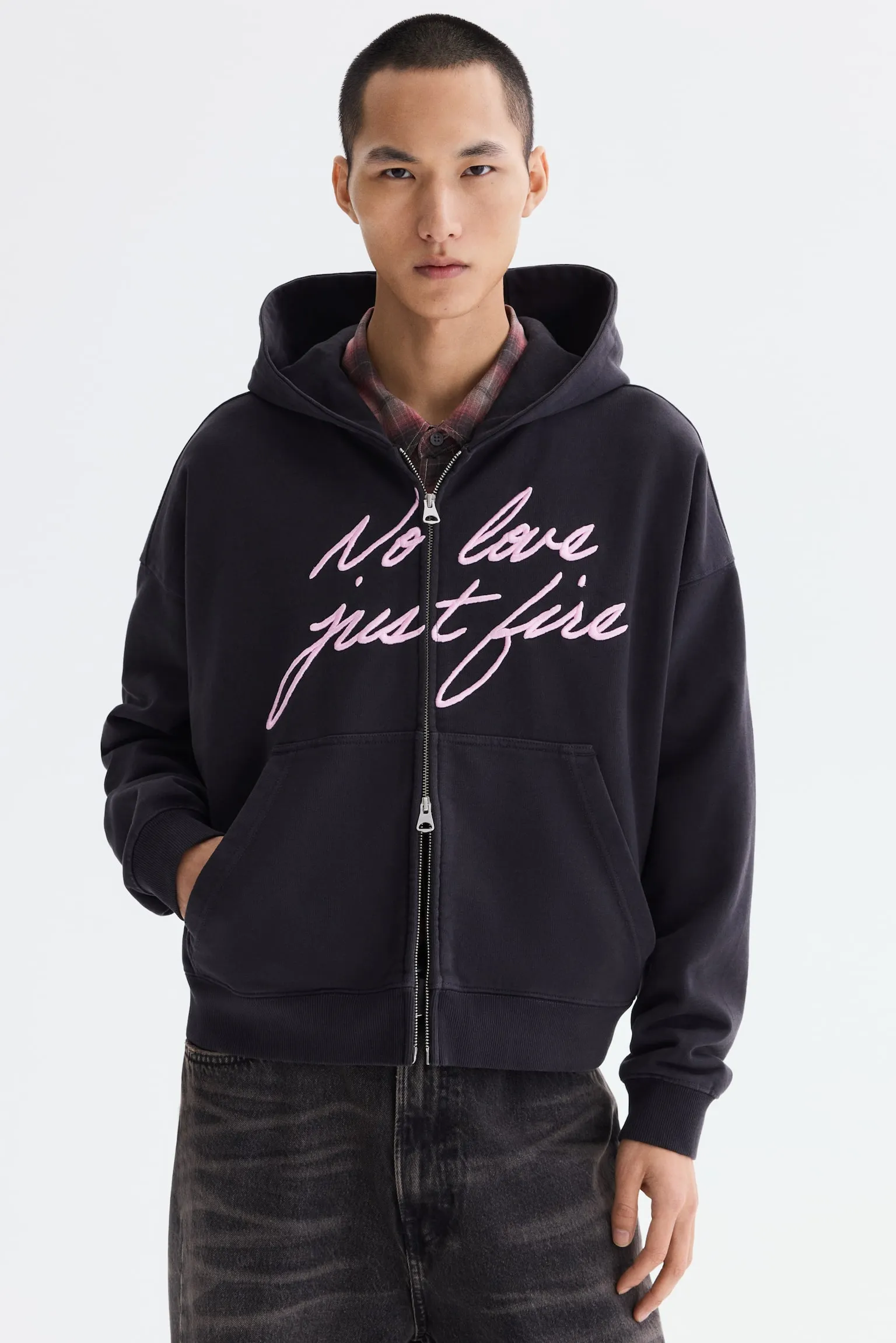 Sudadera Oversized Fit con gorro y zíper