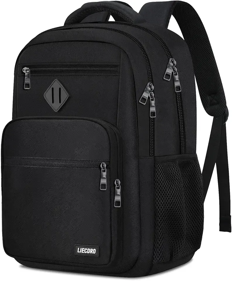 Black Backpack for Men, School Backpack for Boy Teens | 15.6 inch Laptop Back Pack with Reinforced Straps