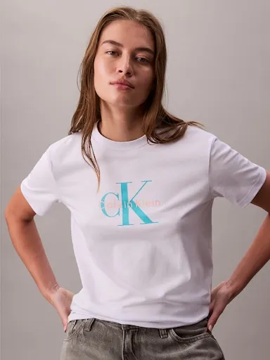 Calvin Klein Hero Classic Monologo Tee In Lacey Lilac