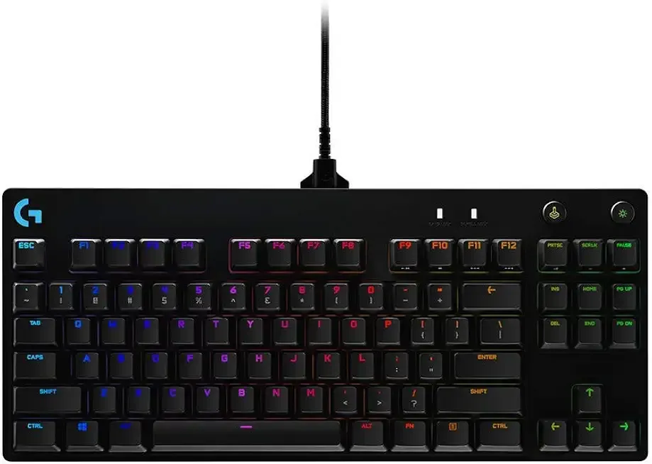 Logitech G PRO Mechanical Gaming Keyboard, Ultra Portable Tenkeyless Design, Detachable Micro USB Cable, 16.8 Million Color LIGHTSYNC RGB Backlit Keys